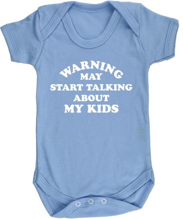 Hippowarehouse Warning may start talking about my kids baby vest bodysuit (short sleeve) boys girls
