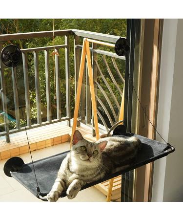 Cat Window Hammock Perch Bed for Large Cats | Upgraded Suction Cups | Black - Buy Online on GoSupps.com
