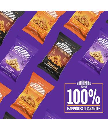 Outstanding Foods Pig Out Crunchies Variety Pack - Plant-Based Protein Snacks - Sea Salt, Texas BBQ, Nacho Cheese Flavors - 3.5 oz - Baked, Gluten-Free, Non-GMO - Pack of 3 - Buy Online on GoSupps.com