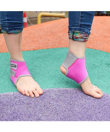 EULANT Kids Ankle Brace - Compression Sleeve for Foot & Ankle Swelling Injury Recovery | Ideal for Ice Skating Dance Hiking Running - Small Rose - Buy Online on GoSupps.com