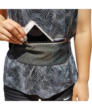 ANJ Outdoors Super Slim Water Resistant Money Belt | Expandable Running Belt for Women and Men | Holds Cell Phones, Cards, and Money | Ideal Waist Bag for Travel, Sports, and Yoga - Black - Buy Online on GoSupps.com