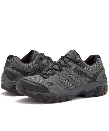 HI-TEC Ravus WP Low Waterproof Hiking Shoes for Men, Lightweight Breathable Outdoor Trekking and Trail Shoes, Sizes 7 to 15, Medium and Extra Wide 10 Dark Grey