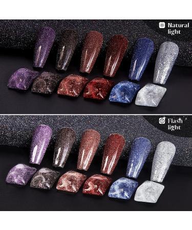 GELLEN Reflective Glitter Gel Nail Polish Set - 6 Holographic Colors for Trendy Sparkle DIY Manicure - Buy Online on GoSupps.com