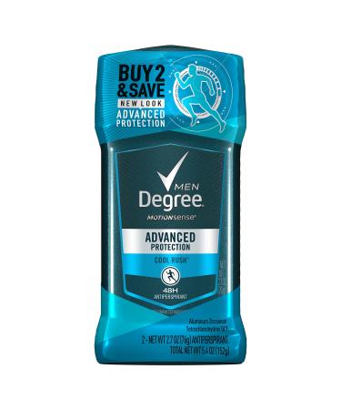 Degree Men Advanced Protection Antiperspirant Deodorant Cool Rush 2.7 oz 2-Pack 1.35 Ounce (Pack of 2)