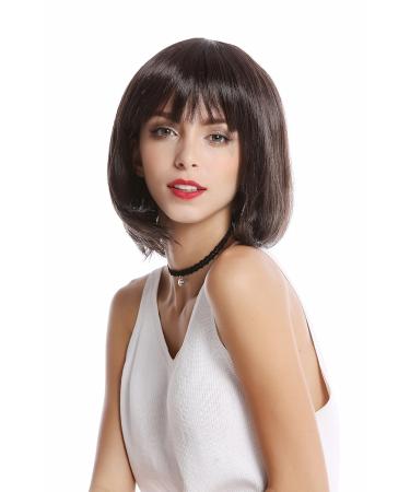 WIG ME UP YZF-4362-4/8 - Dark Brown Mix Long Bob Wig with Bangs | Ladies' Short Straight Wig for Stylish Looks - International Shipping Available - Buy Online on GoSupps.com
