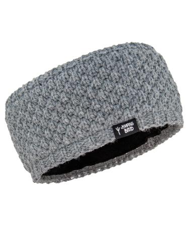 Jumping Bird Headband Women Winter Knitted Headband with Fleece Lining Adamello Grey
