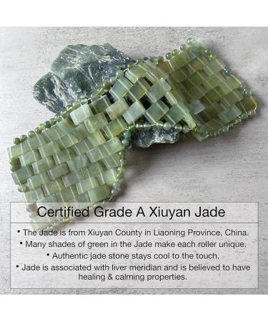 GingerChi Genuine Jade Eye Mask - Natural Stone Face Mask for Relaxation Dark Circles Puffiness & Anti-Aging Therapy - Buy Online on GoSupps.com