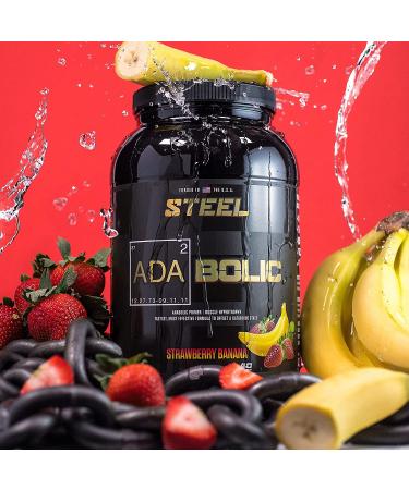 Steel Supplements ADABolic Pre Workout - Muscle Builder & Recovery Drink - Strawberry Banana Flavor - 40 Servings - Buy Online on GoSupps.com