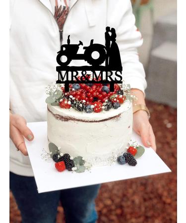 Funny Wedding Cake Topper - Groom and Bride Kissing Beside The Tractor - Farmer Wedding Cake Topper Southern Style Wedding Cake Topper (Tractor) - Buy Online on GoSupps.com