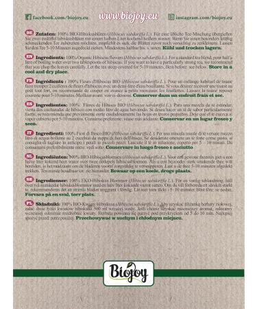  Biojoy Biojoy Organic Dried Hibiscus Flowers (100g) ideal for Infusion without additives (Hibiscus rosa-sinensis) - Buy Online on GoSupps.com