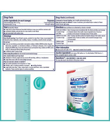 Mucinex InstaSoothe Sore Throat + Cough Relief Drops - Alpine Herbs & Mint Flavor | Fast-Acting, Cooling Comfort Formula | Powerful Oral Pain Reliever (40ct) - Buy Online on GoSupps.com