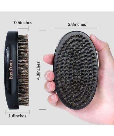 BasicForm Beard Brush for Men Large Military Style with 100% Boar Bristles for All Beard & Mustache Types - Wings and Skull Design - Buy Online on GoSupps.com