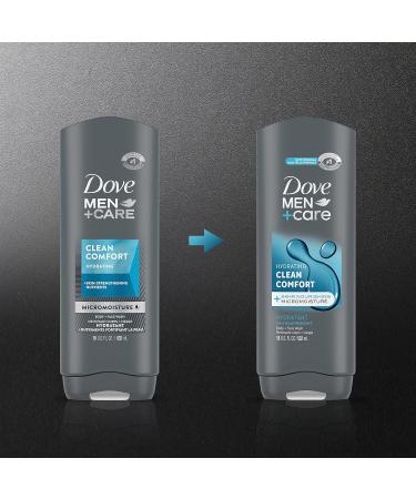 Dove Men+Care Clean Comfort Body and Face Wash 18 oz 4-Pack - Nourishing Formula, Washes Away Bacteria for Healthier Skin - Buy Online on GoSupps.com