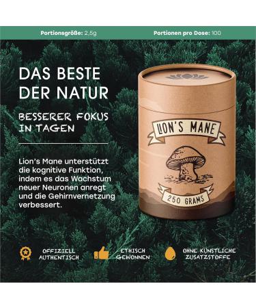  SEMVETA SPIRIT AND BODY Lions Mane Mushroom Powder 250g 100% Body-Boosting High-Strength Nootropic Brain and Focus Support 250 Servings Authentic Powder - Buy Online on GoSupps.com