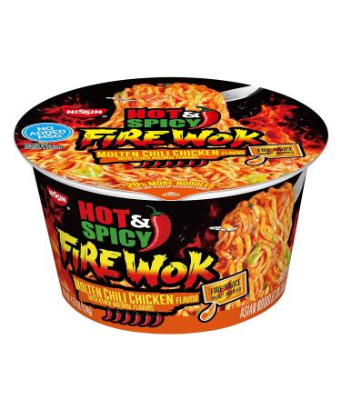Nissin Hot & Spicy Fire Wok Molten Chili Chicken 4.37 oz (Pack of 6) - Spicy Instant Ramen Noodles - Buy Online on GoSupps.com