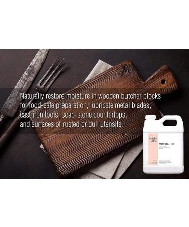 Food Grade Mineral Oil Gallon for Cutting Boards & Kitchen Tools - Vegan, Safe for Wood/Bamboo, Butcher Block Conditioner - 1gal by Raw Plus Rare - Buy Online on GoSupps.com