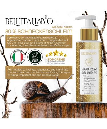  BELL'ITALIABIO Snail Slime Face Cream Moisturizing and Anti-Wrinkle Face Cream for Men and Women with Hyaluronic Acid Vitamin C and Shea Butter - BELL'ITALIABIO - Buy Online on GoSupps.com