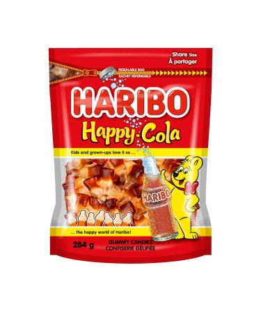 Haribo Happy Cola Gummy Candy Cola Flavoured Candy No Artificial Colours - 284g Resealable Bag Happy Cola 284 g (Pack of 1)