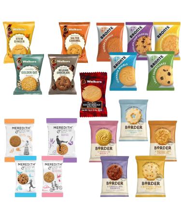 Borders Meredith & Drew Walkers Shortbread Mini Rounds & Bronte Assorted Scottish Biscuits & Cookies Packs Pick N Mix - Choose From 15+ Flavours - Pack of 20 (5 of Each)