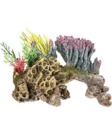 Nobby Aqua Ornaments CORAL with Plants - 15.5 x 9 x 10.5 cm | Perfect for Aquariums | International Shipping Available - Buy Online on GoSupps.com
