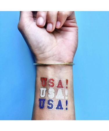 Fourth of July Variety Set - 25 Premium Waterproof Metallic Temporary Flash Tattoos for Labor Day, Memorial Day, Independence Day, USA - Blue/Red/Gold Party Favors - Buy Online on GoSupps.com