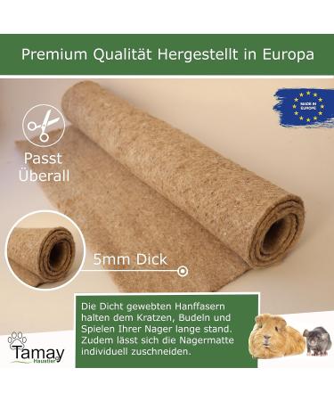Tamy 100% Hemp Rodent Mats 100x50cm | Premium Dust-Free Bait Carpet for Rabbits & Small Animals (2 Pack) - Buy Online on GoSupps.com