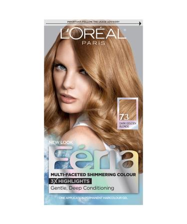 L'Oreal Paris Feria Multi-Faceted Shimmering Permanent Hair Color  73 Golden Sunset (Dark Golden Blonde)  Pack of 1  Hair Dye 1 Count (Pack of 1) BLACKS & BROWNS 73 Golden Sunset (Dark Golden Blonde)