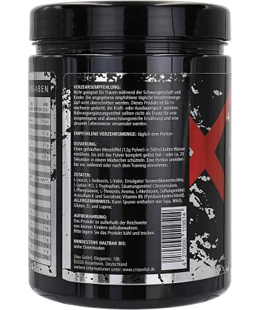 EAA Powder - CrossVital Lemon & Lime | Vegan 500g | With Vitamin B6 | Mega Taste | Instant Solubility | Made in Germany - Buy Online on GoSupps.com