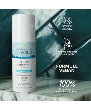 Laboratoires de Biarritz - Hydra-protect+ Moisturizing Face Fluid - Hydrates & Protects - Vegan Formula - Certified Organic - All Skin Types - Made in France - 50 ml - Buy Online on GoSupps.com