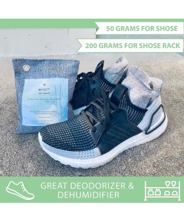 Enoch Bamboo Charcoal Air Purifying Bags (4 Packs) - Natural Odor Eliminator & Moisture Absorber for Homes, Cars, Shoes, Fridges, Closets - 4x200g - Buy Online on GoSupps.com