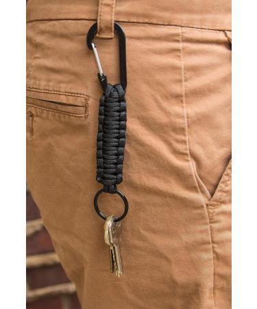 C and C Adventures Paracord Lanyard Keychain with Carabiner Hook and Key Ring Blue and Black - Buy Online on GoSupps.com