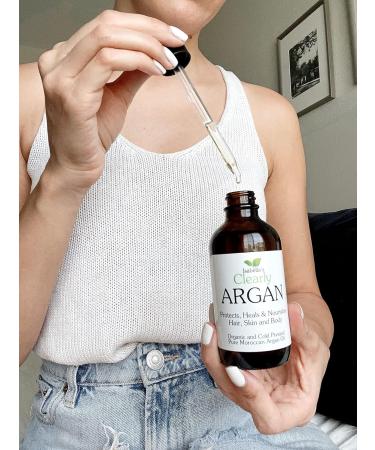 Isabella's Clearly Organic Argan Oil - 100% Pure Cold Pressed Moroccan Oil for Hair Skin & Nails | Virgin & Unrefined | 4 oz Glass Bottle - Buy Online on GoSupps.com