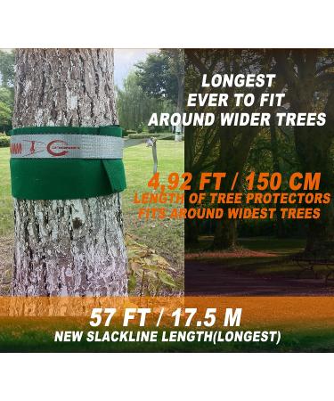57 ft LongLC Slackline Kit with Training Line | Arm Trainer, Tree Protectors, Ratchet Cover and Carry Bag | Tight Rope Slackline for Backyard | Ideal for Kids, Adults - Buy Online on GoSupps.com