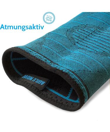 Agile Now Elbow Bandage - Tennis Arm Stabilizer & Protector for Men - Blue Elbow Brace for Sports Injury Recovery - Buy Online on GoSupps.com