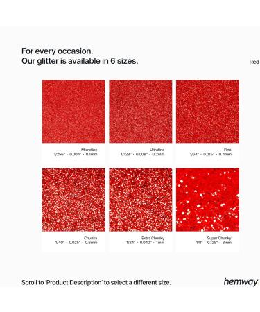 Buy Hemway Eco-Friendly Biodegradable Glitter 100g | Vegan Face Body & Craft Sparkle Safe for Festivals & Cosmetics Red - Buy Online on GoSupps.com