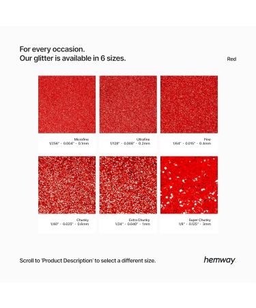Hemway Ultra-Schein-Glitter 1/256 - Red Microfine Cosmetic Safe Glitter 100g | International Shipping - Buy Online on GoSupps.com