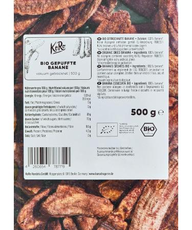KoRo - Organic puffed bananas 500 g - No added sugar - Particularly crunchy - Sweet taste - 100% fruit pleasure - Buy Online on GoSupps.com