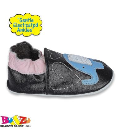 SHADOW DANCE UK Baby Shoes - Soft Sole Toddler Shoes for Boys and Girls, New Born Leather Booties 24 Pink Blue Elephants, 0-6 Months - Buy Online on GoSupps.com