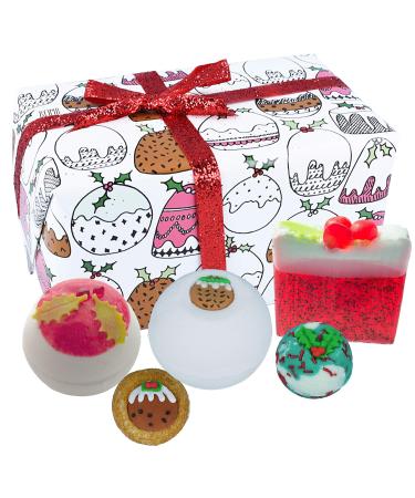 Bomb Cosmetics Figgy Pudding Handmade Wrapped Bath and Body Gift Pack Contains 5 Pieces 500g