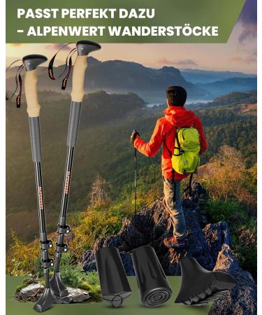 Premium Nordic Walking Sticks Rubber Buffers for Asphalt - 14 Universal Accessories for Trekking & Hiking Sticks - Buy Online on GoSupps.com