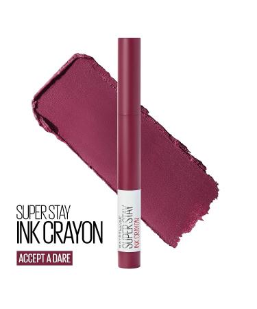 Maybelline Super Stay Ink Crayon Lipstick - Accept A Dare Wine Pink 8Hr Longwear Matte Lip Crayon - Buy Online on GoSupps.com