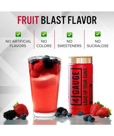 4 Gauge Explosive Preworkout | 30 Servings | Jitter-Free Nitric Oxide Booster | L-Citrulline L-Carnitine Creatine | No Artificial Ingredients | Fruit Blast - Buy Online on GoSupps.com