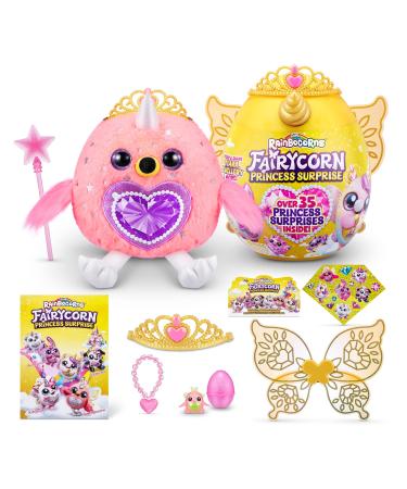 Rainbocorns Fairycorn Princess Series 6 Flamingo - Collectible Plush - Magical Fairy Princess Surprises Cuddle Plush Stuffed Animal Stickers (Flamingo)