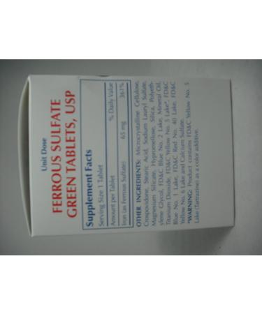 Ferrous Sulfate 325mg Green Tablets - 100 Tablets - Buy Online on GoSupps.com