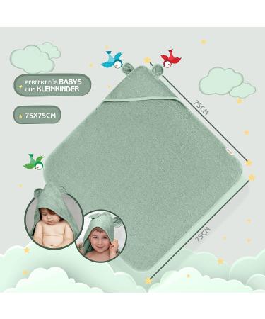 Fuchsundpanda Extra Thick Baby Hooded Towel | 100% Bamboo 75x75cm | Warm Soft Perfect Gift in Copper-Green - Buy Online on GoSupps.com
