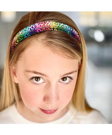 FROG SAC 5 Metallic Non Slip Headbands for Girls - Cute Adjustable Hair Accessories for Kids - Stars Zebra Cheetah Hearts Waves - Fashion Head Bands - Buy Online on GoSupps.com
