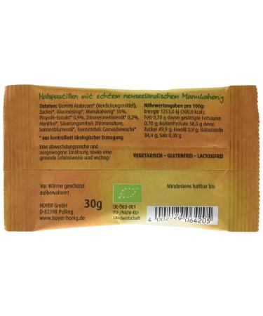 Hoyer Manuka Honey Pastilles Bio with Propolis & Lemon Balm - MGO 150+ for Neck & Throat Relief - 30g (2-Pack) | International Shipping - Buy Online on GoSupps.com