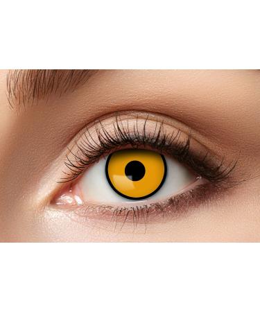 Eyecatcher 84078841-738 - Colored contact lenses 1 pair for 12 months orange carnival Mardi Gras Halloween Crow