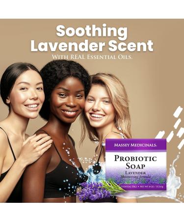 Massey's 100% Natural Lavender Probiotic Soap - 4oz (Pack of 3) - Buy Online on GoSupps.com