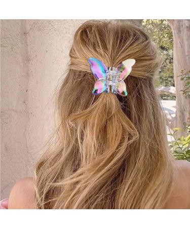 Sparkly Acrylic Butterfly Hair Claw Clips for Women - Pack of 2 | Non-slip Hair Accessories for Thick Hair - Buy Online on GoSupps.com